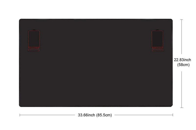 Black Large Extended Gaming Mouse Pad XXL 34"x23" - أكسسوارات
